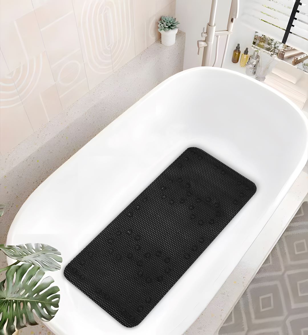 Cushion Tub Mat 17"x36" Black Asst