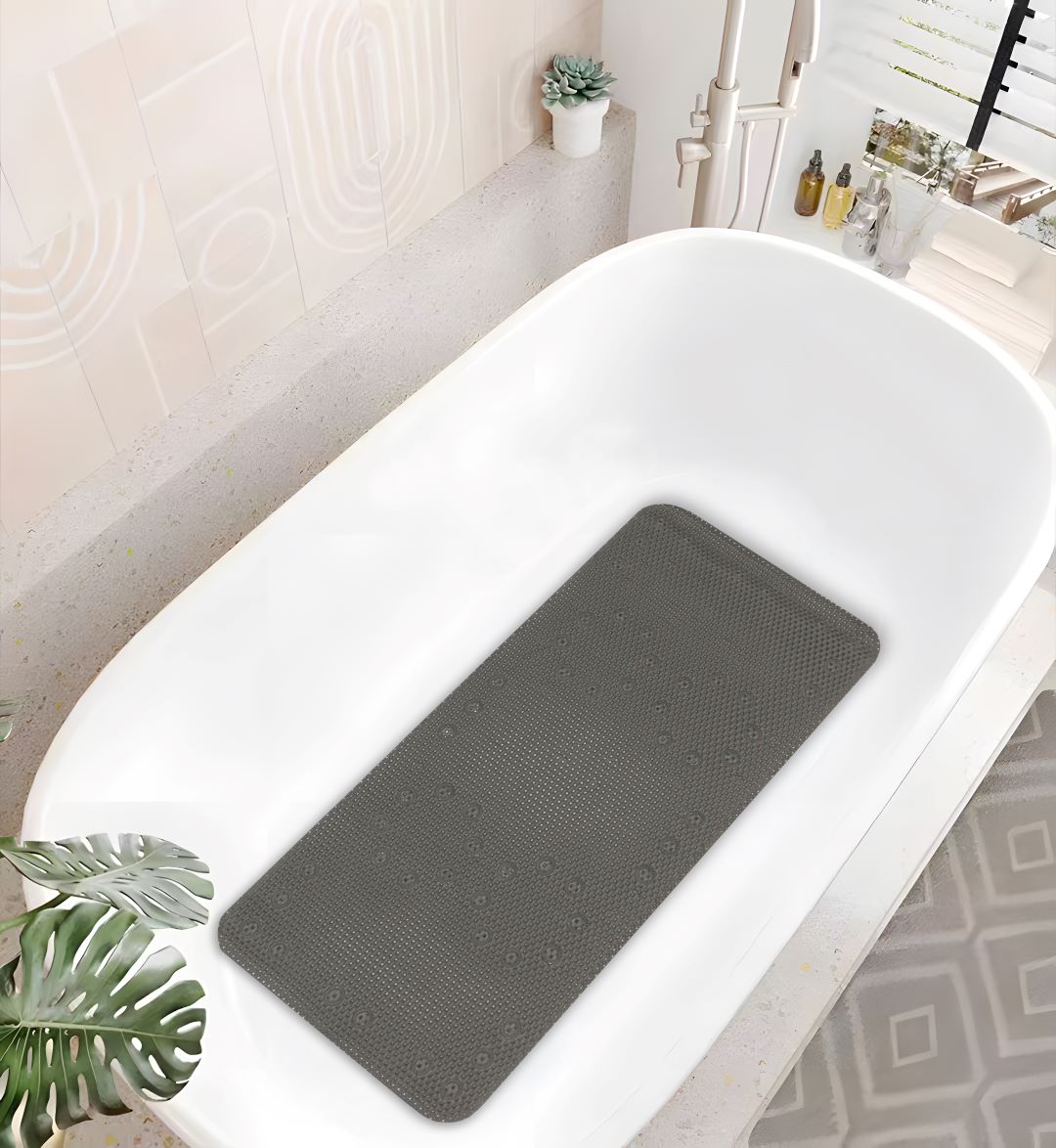 Cushion Tub Mat 17"x36" Grey Asst