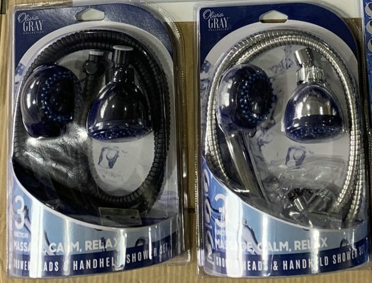 3 Function Shower Head Set Black 7cm