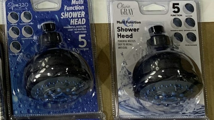 5 Function Shower Head Black & Satin 9.5cm Olivia Gray