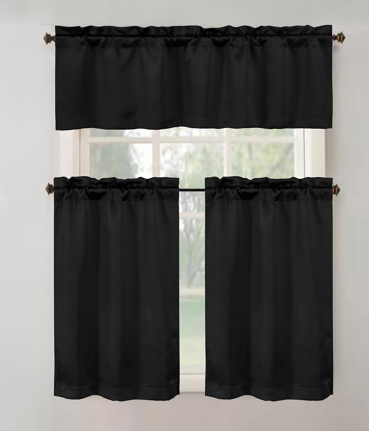 Anchorage Blackout Kitchen Curtain Black