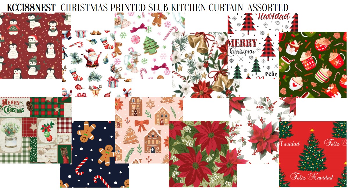 Christmas 24 Printed Kitchen Curtain