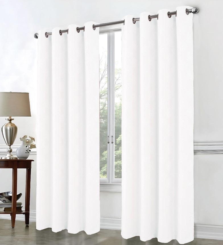 Celeste Shimmer Jacq 2pk Grom Panel Pair 84" White