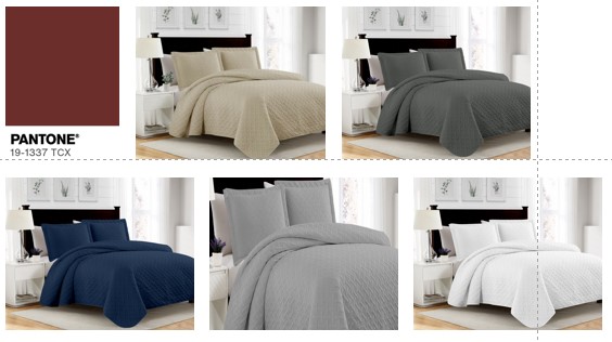 Bella 3pc Pinsonic Solid Quilt Assorted King