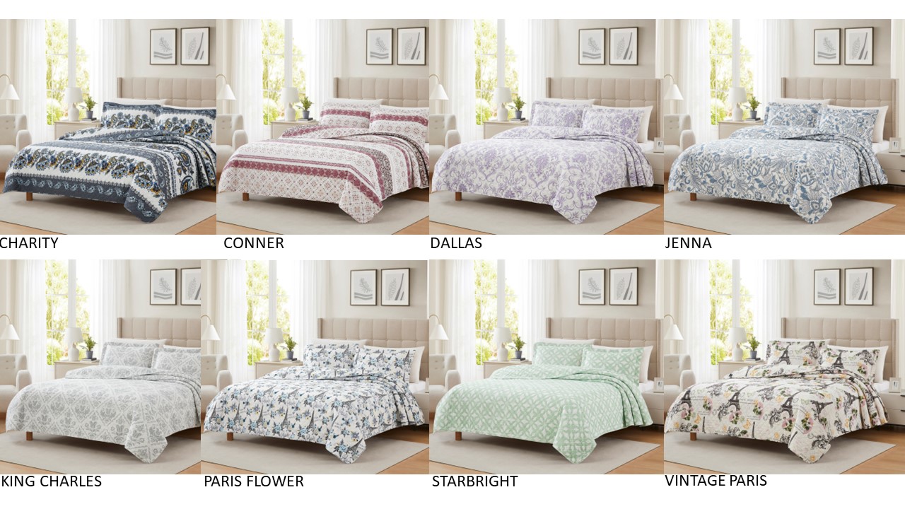 Hudson 3pc Pinsonic Quilt Assorted Queen