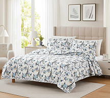 Hudson Paris Flower 3pc Pinsonic Quilt Queen