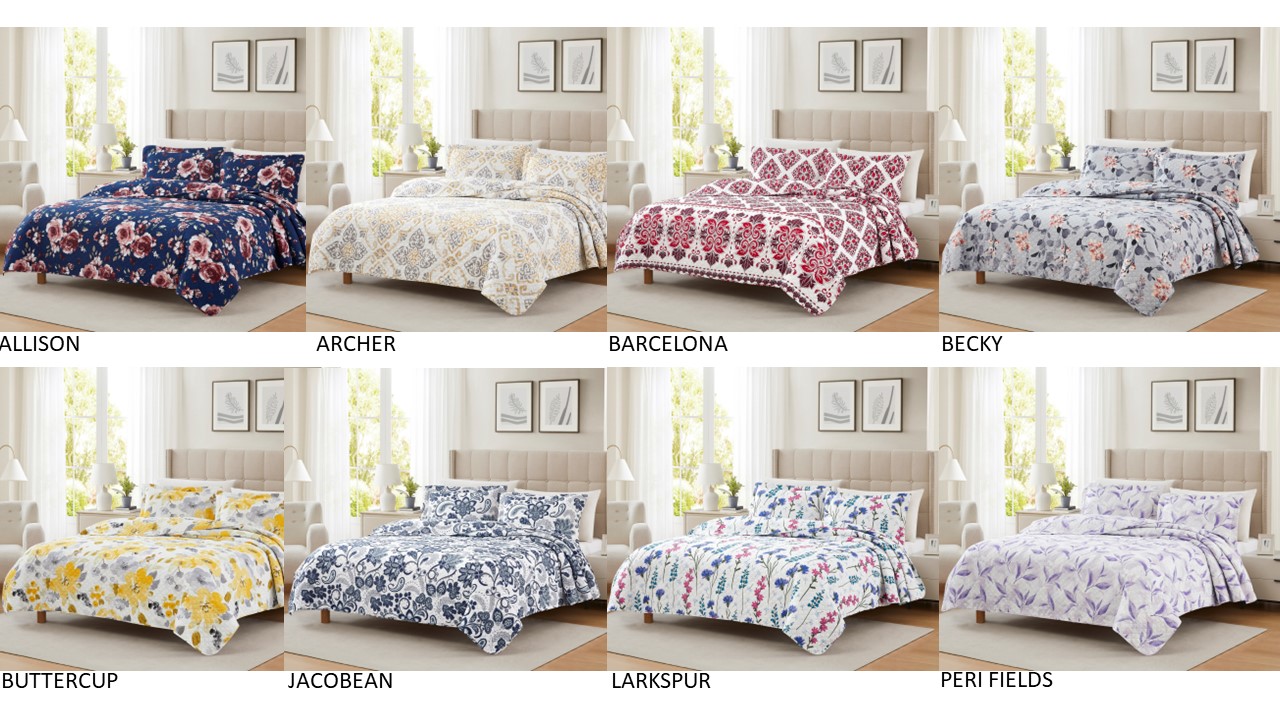 Mayfair 3pc Pinsonic Quilt Assorted King