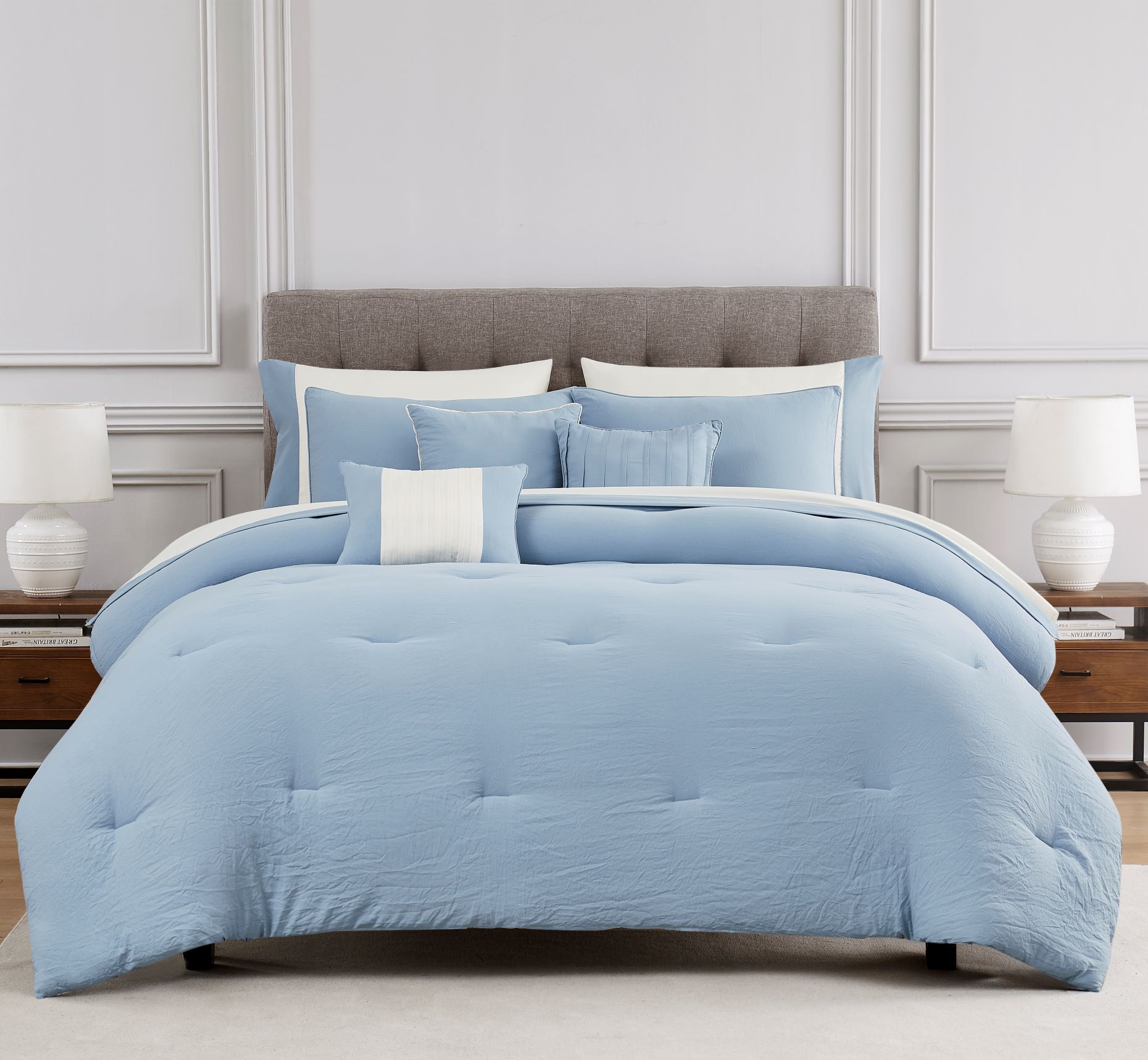 Allia 10PC Washed Comf Blue-Q