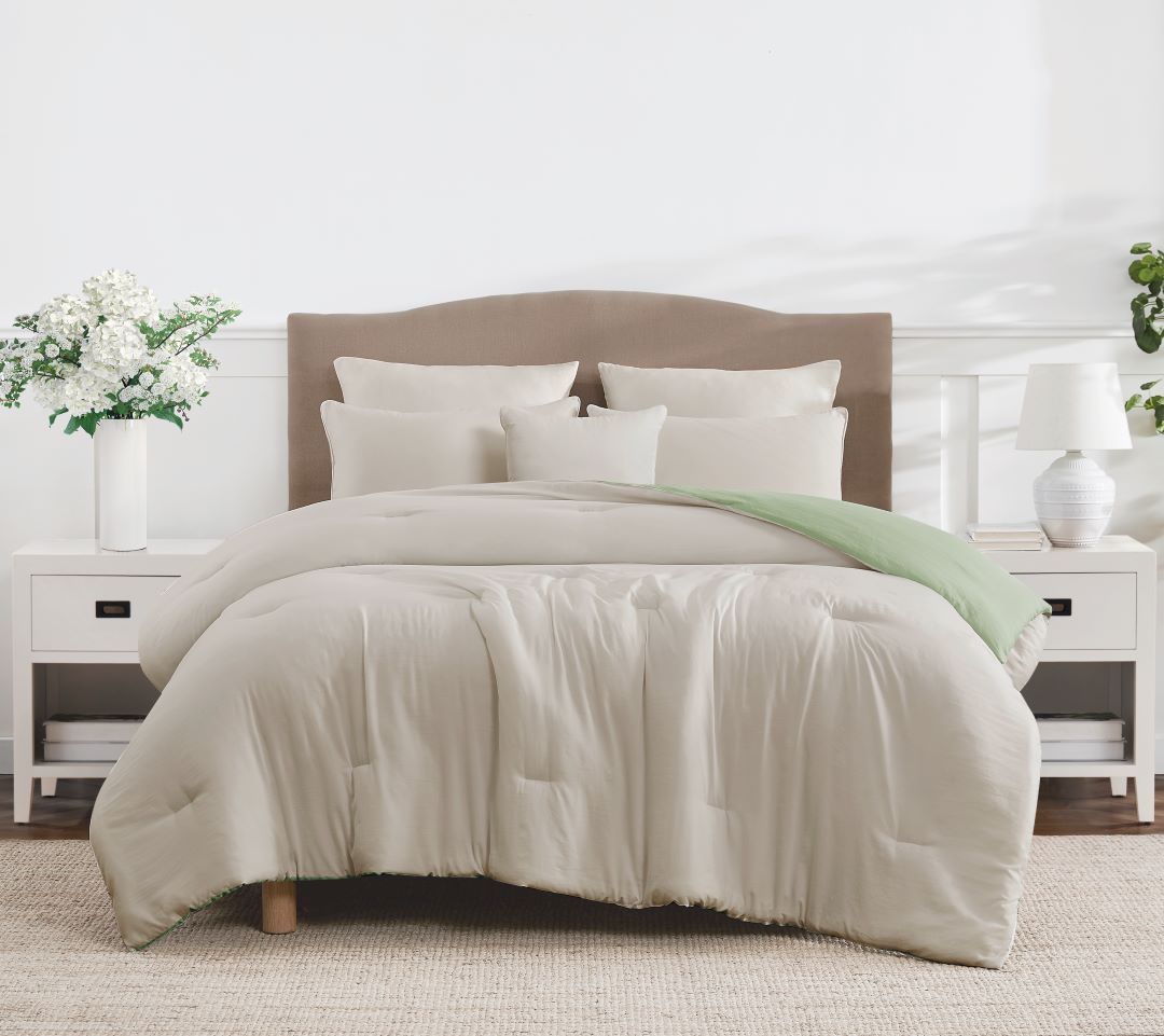 Amherst 6Pc Washed Rev Comforter Beige -Q