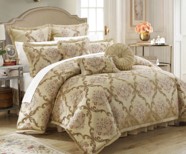 Aubrey Jacquard 9pc Comforter Set Beige Queen
