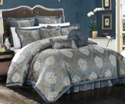 Aubrey Jacquard 9pc Comforter Set Blue King