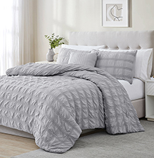 Eliza 4pc Seersucker Comforter Set King Gray