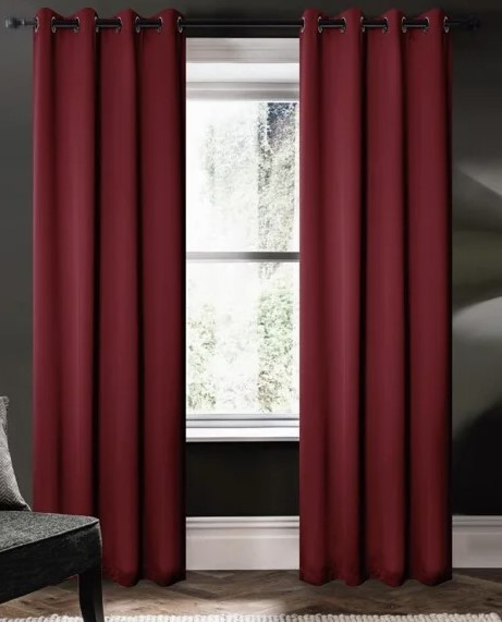 Riley 100% Blackout Grommet Panels 84" Burgundy