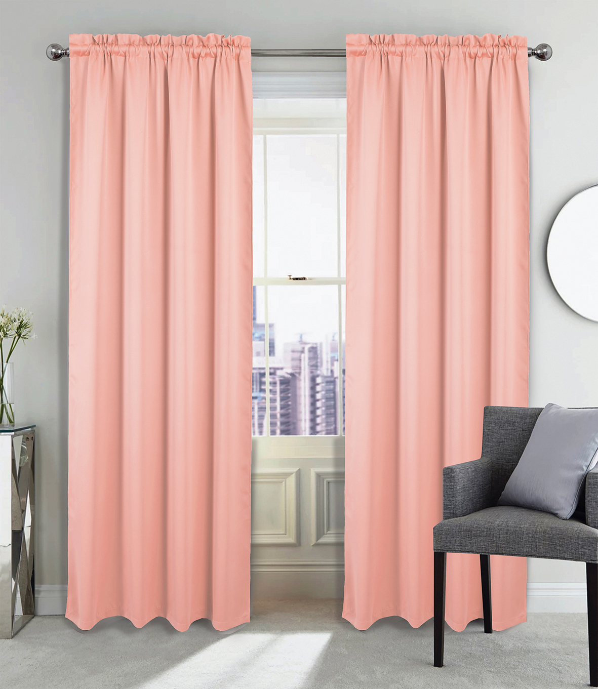 Twilight Blackout Rod Pocket Panel 90" Blush