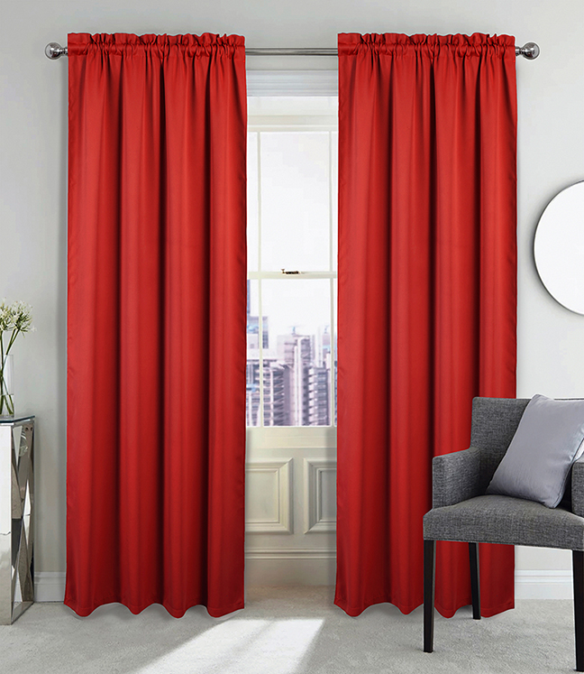 Twilight Blackout Rod Pocket Panel 90" Red