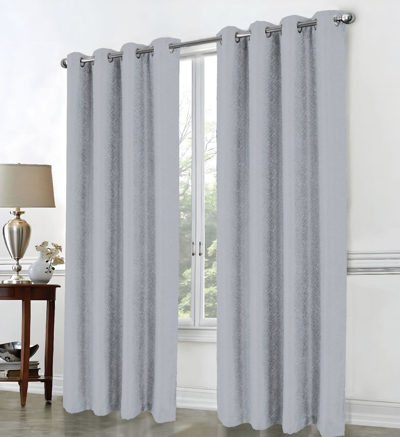 Cassi Shimmer Jacq 2pk Grom Panel Pair 84" Grey