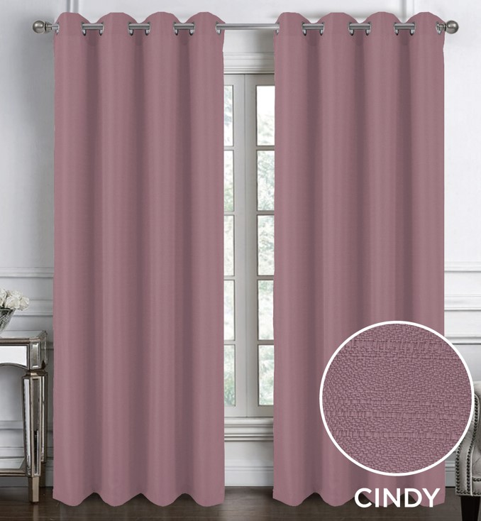Cindy Textured 2pk Grommet Panel 84 Rose