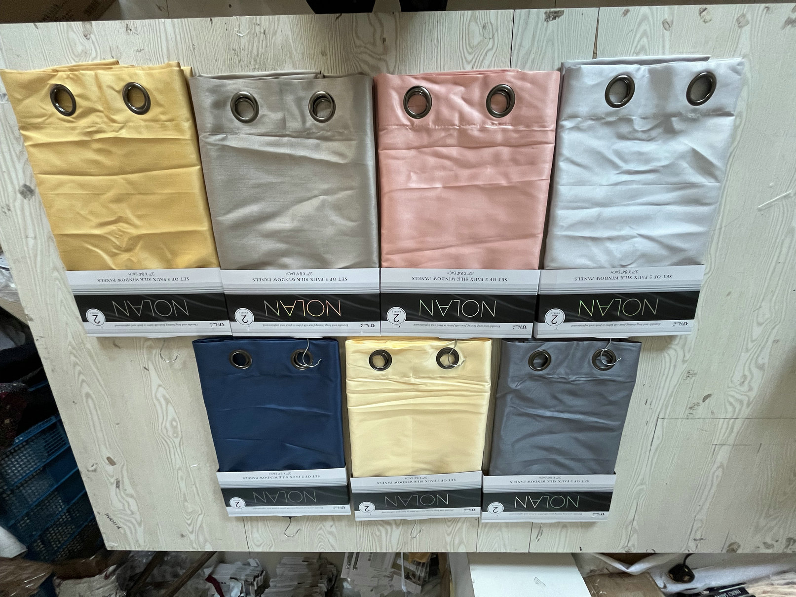 Nolan 2 Pk Grommet Faux Silk PP 84" Yellow