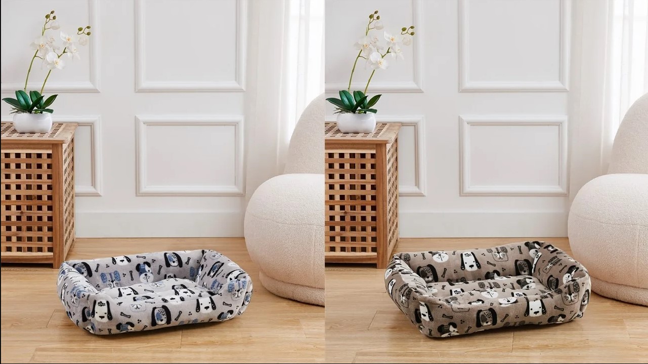 Dog Face Print Cuddler Bed 22x17x6 Assorted