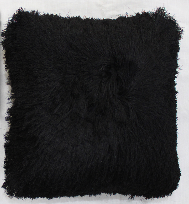 Alluree Shag Pillow 19" x 19" Black