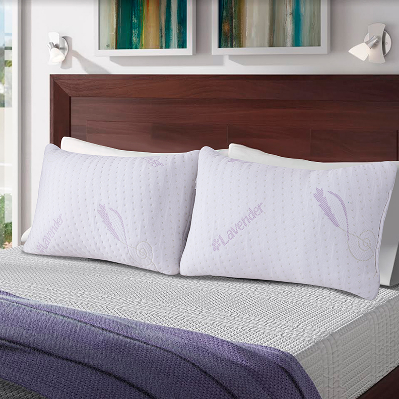 Lavender Memory Foam Pillow 19" x 36"
