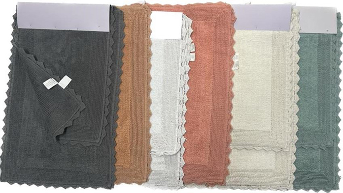 Adriano 2pc Cotton Bath Rug Set Ivory