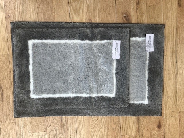 Blissful 2pc Bath Rug Set 17x24/20x32 Black