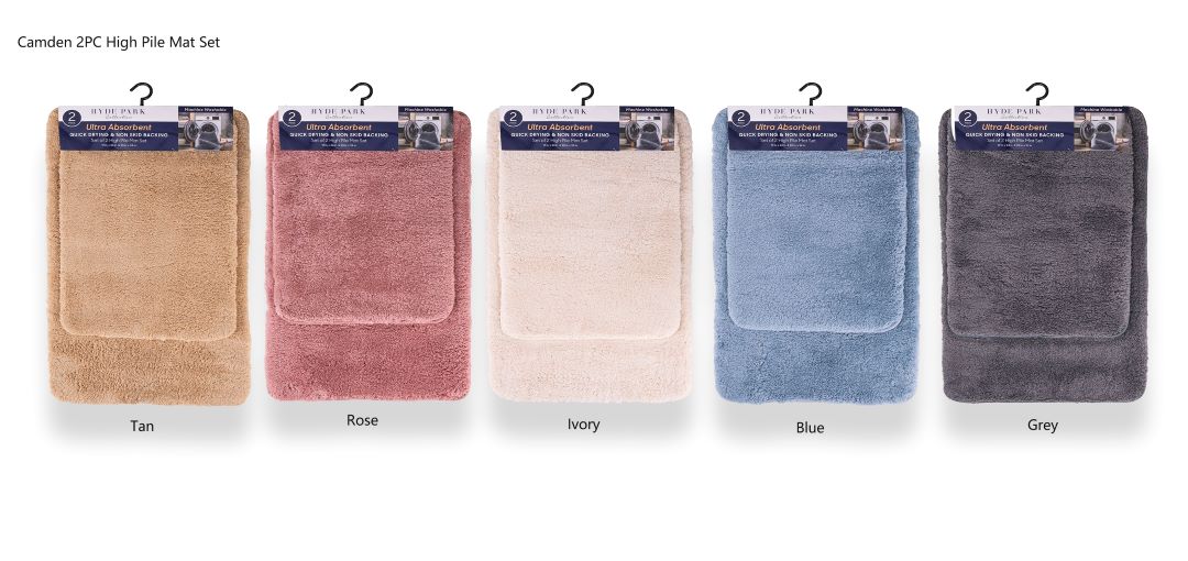 Camden 2PC High Pile Mat set Rose