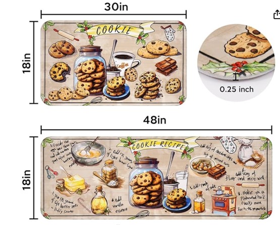 Cucina Cookies 3PC Kitchen Rug Set