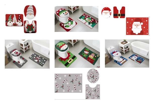 Christmas  3pc. Bath Rug Set Nest