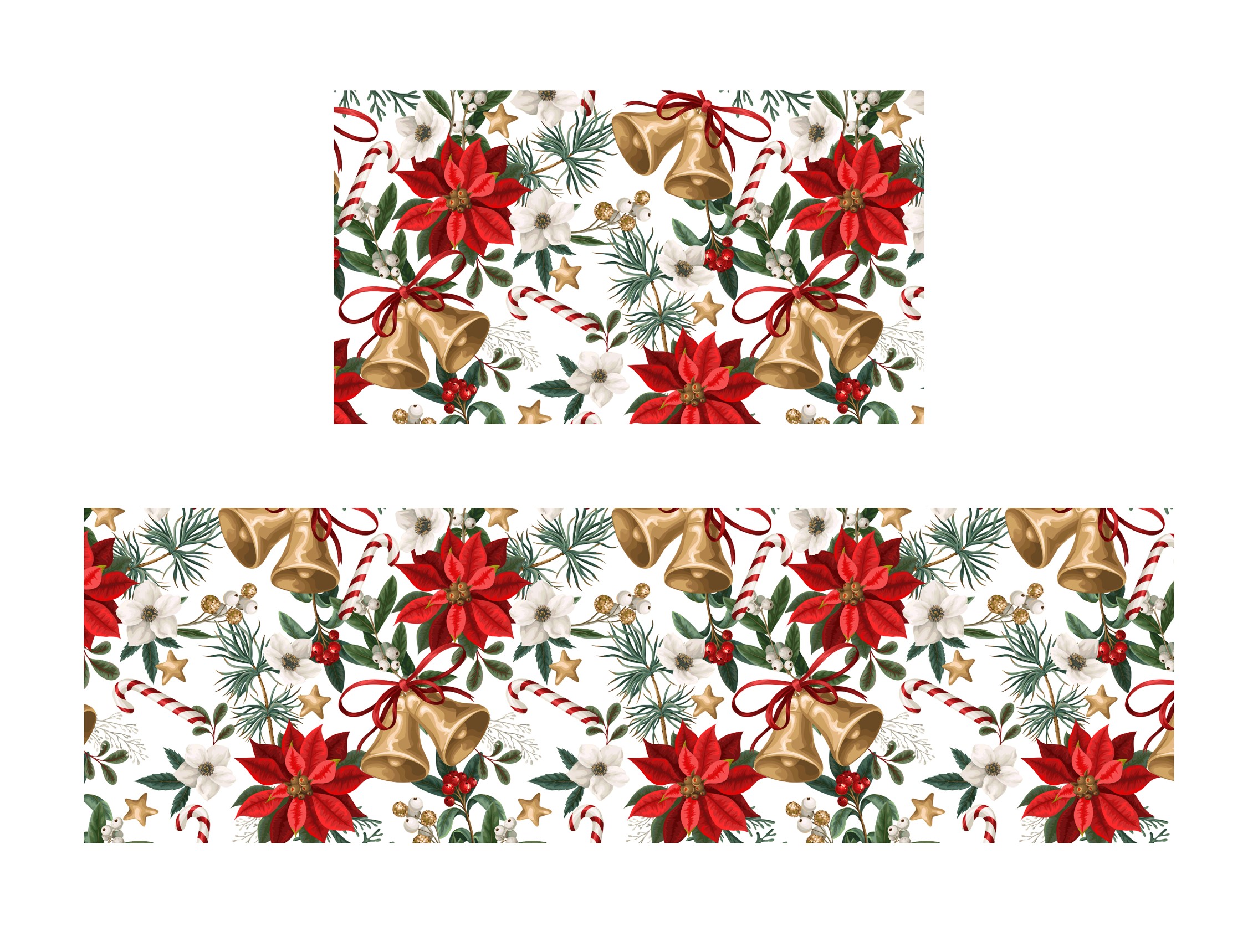 Christmas Vintage Icon 3PC Kitchen Rug Set