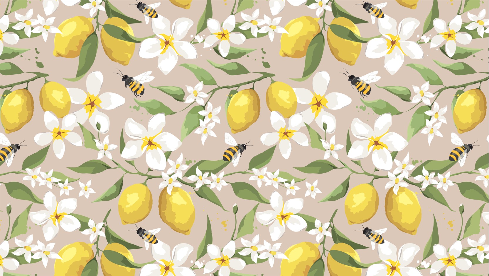 Cucina Lemon Bee 3PC Kitchen Rug Set