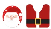 Christmas Santa Red 2pc. Bath Rug Set