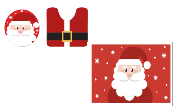 Christmas Santa Red 3pc. Bath Rug Set