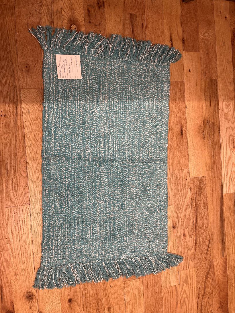 Heather Cotton Rug 20"x30" + Fringe Spa Blue