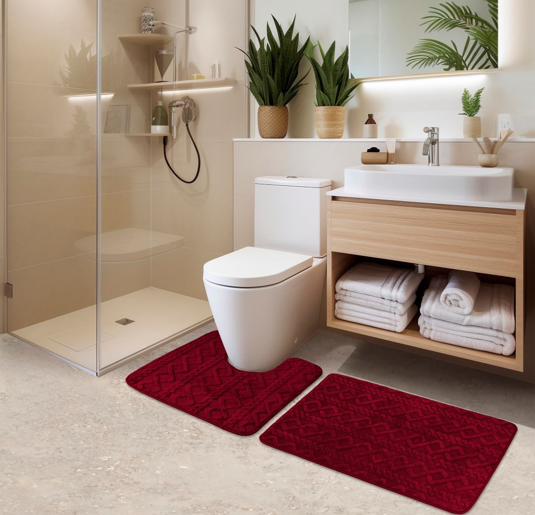 Lattice 2PC Jacq Mat set Burgundy