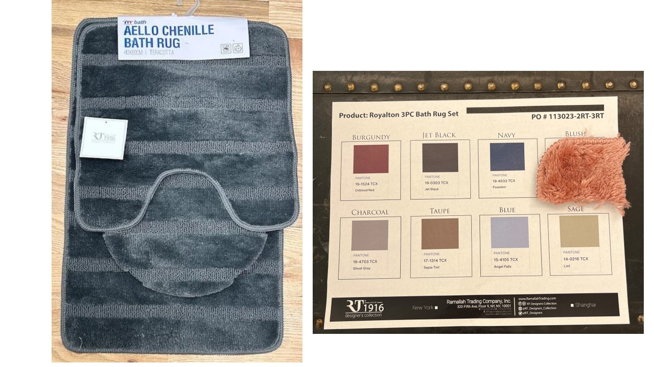 Royalton 3pc Bath Rug Set Blush