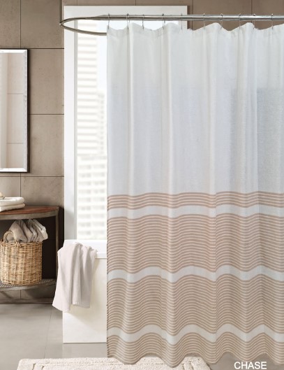 Chase Cotton Shower Curtain Taupe