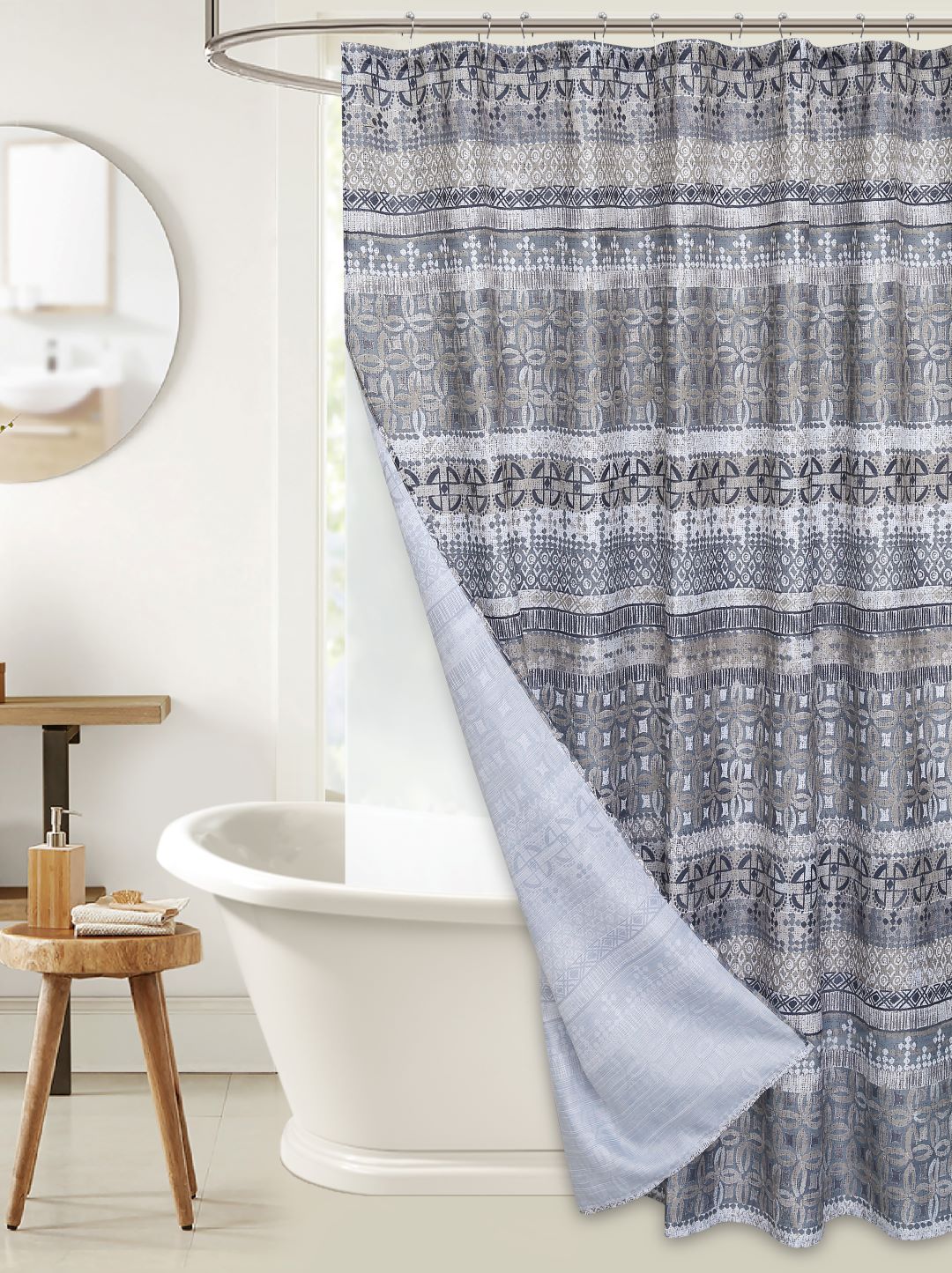 Hollis 14pc Shower Curtain w/Liner