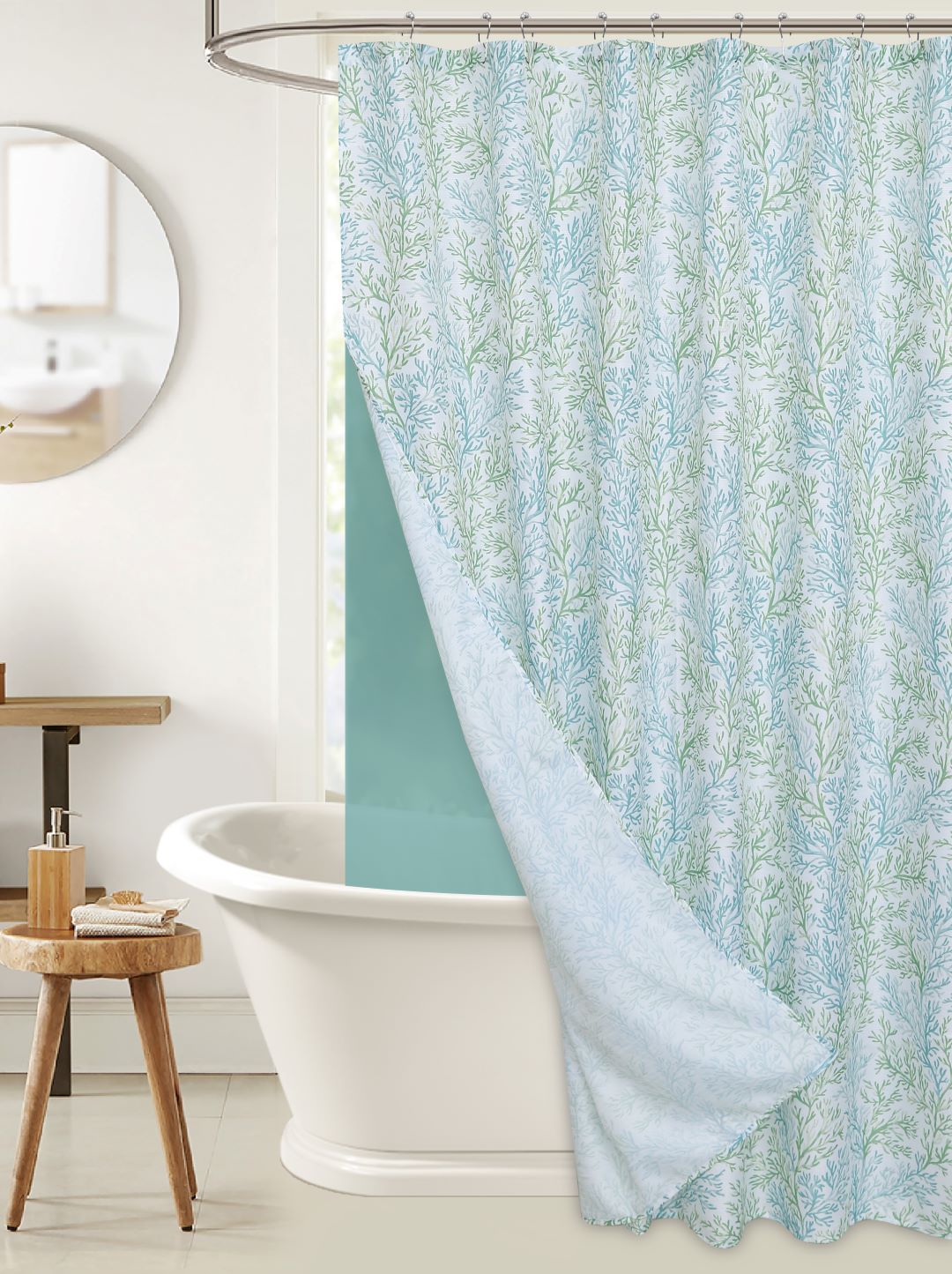 Coastal Coral 14pc Shower Curtain w/Liner