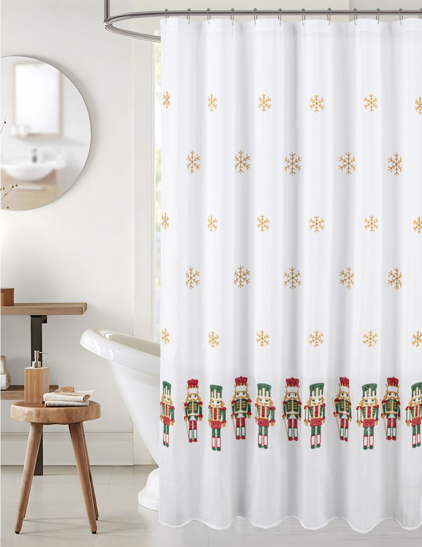 Xmas Nutcracker Emb Shower Curtain