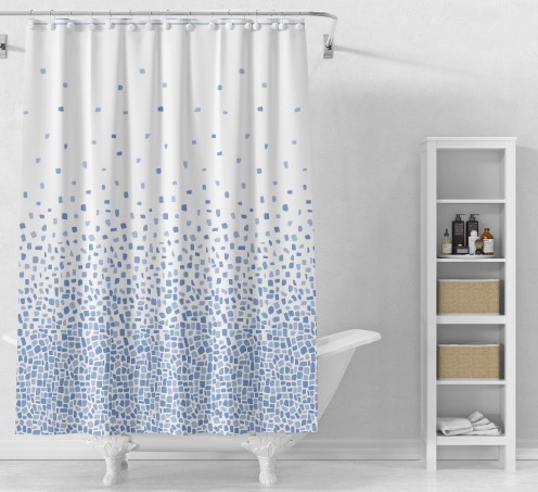 Peva Glass Print 13pc Shower Curtain Set