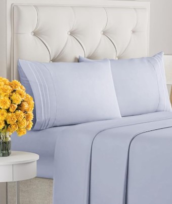 Hotel Lux  100% Pima 400TC Sheet Set King Blue