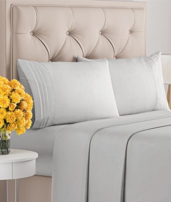 Hotel Lux  100% Pima 400TC Sheet Set King Silver