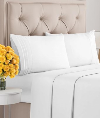 Hotel Lux  100% Pima 400TC Sheet Set King White