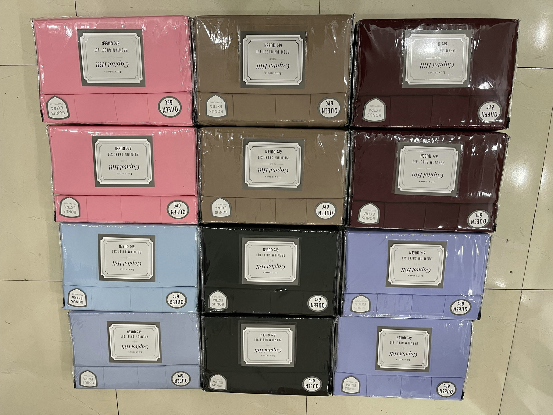 Capitol Hill Solid 6pc Sheet Set Asst. Queen