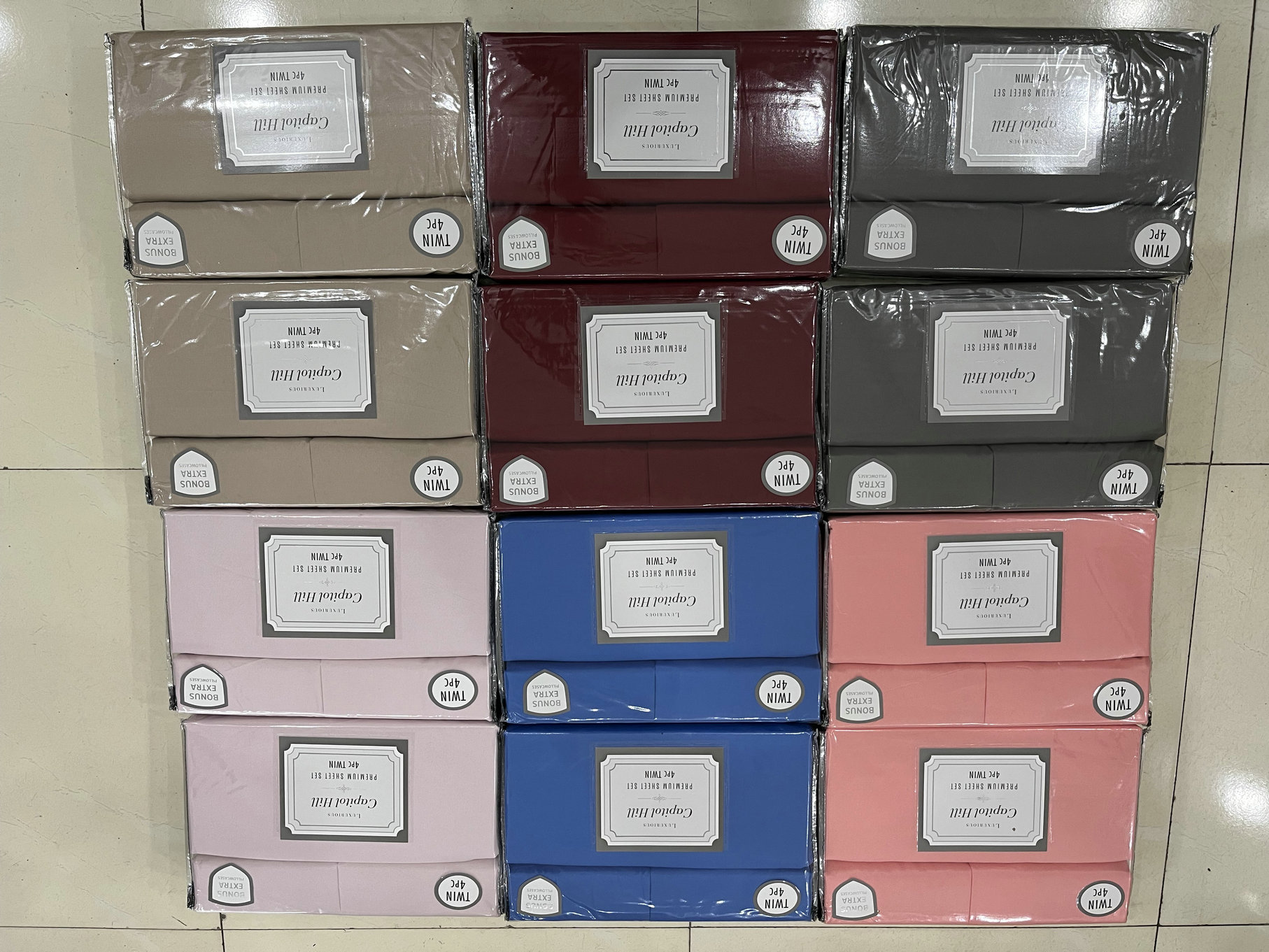 Capitol Hill Solid 4pc Sheet Set Asst. Twin