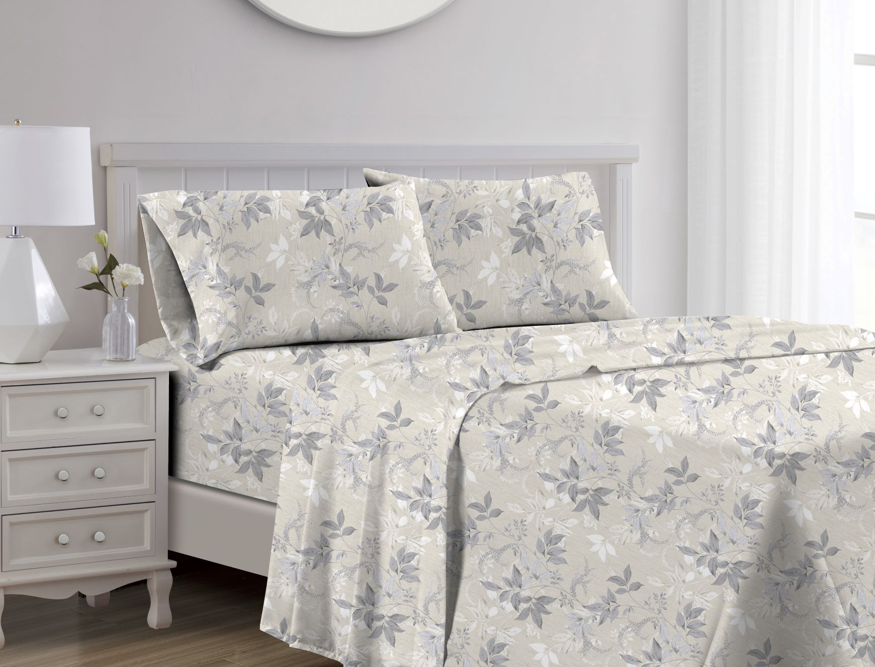 Darby Organic Cotton Printed Sheets King