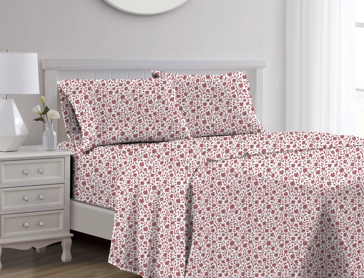 Edina 1000TC CVC Sheet Set Mauve Full