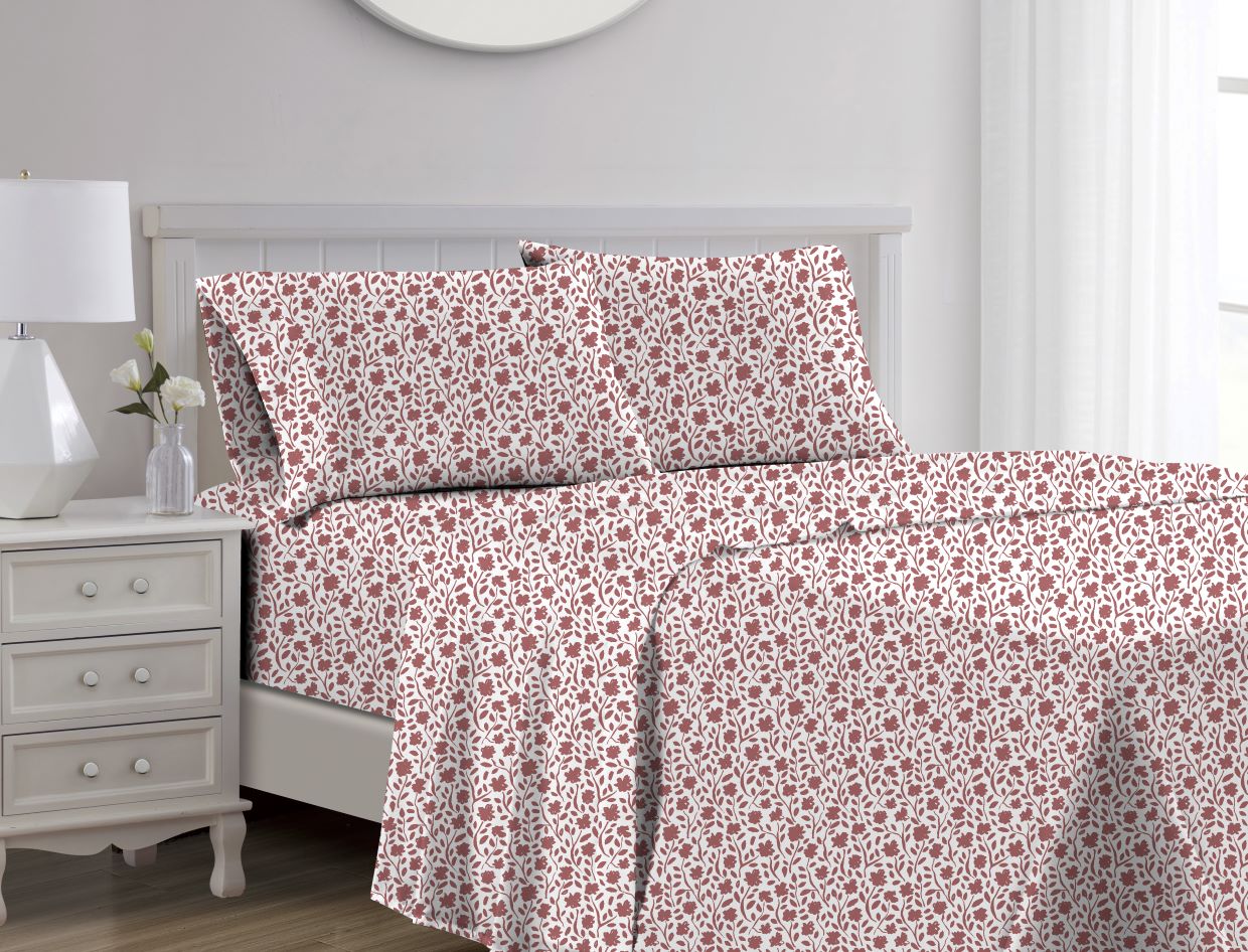 Edina 1000TC CVC Sheet Set Mauve Queen